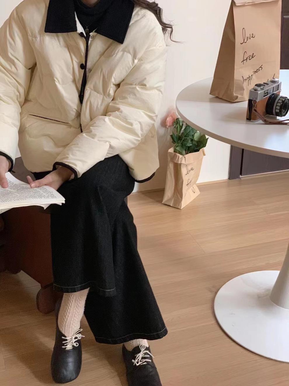 Lapel Dongdaemun light down cotton-padded jacket for women, short chanel-style cotton-padded jacket, casual coat for winter pic 17