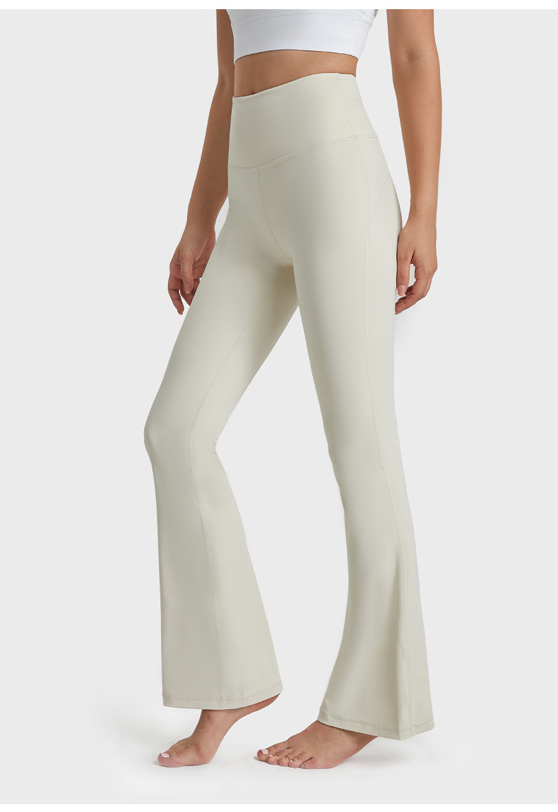 New versatile flared pants for outerwear, fashionable, slimming, elastic high-waisted, hip-lifting, nude yoga pants for women DL204 pic 35