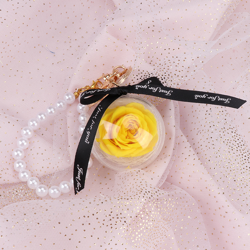 永生花钥匙扣珍珠链永生玫瑰挂件妇女节教师母亲节礼物精致小礼品详情1