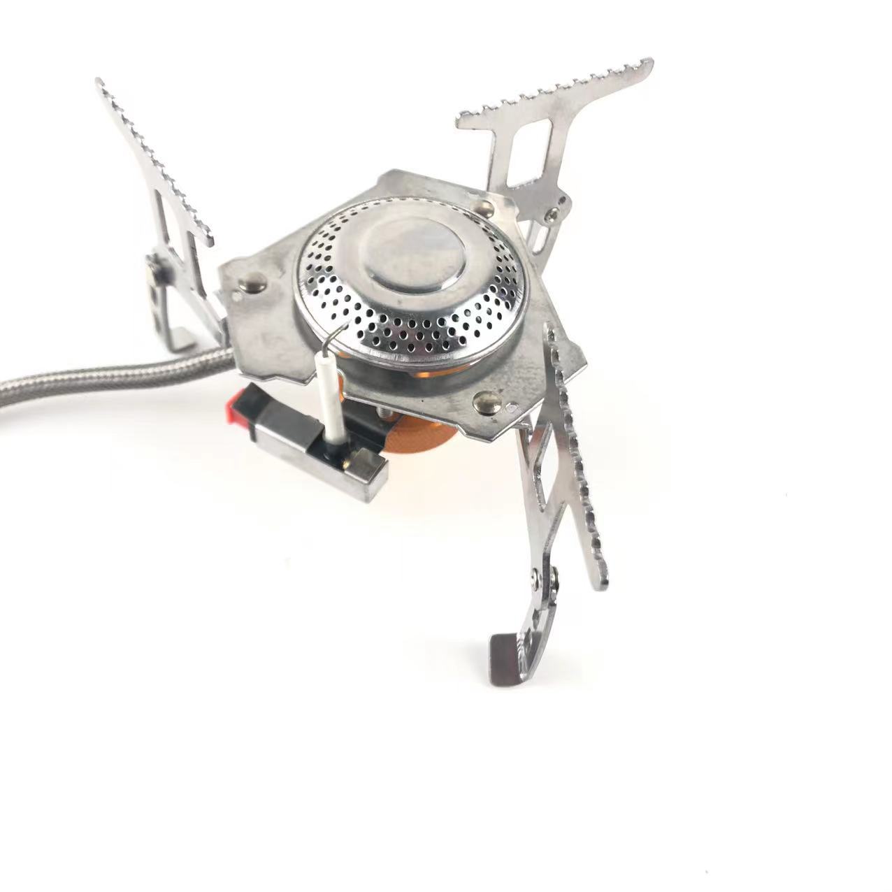 Factory outdoor portable camping burner, split gas stove, flat gas cylinder, folding burner with electronic ignition pic 3