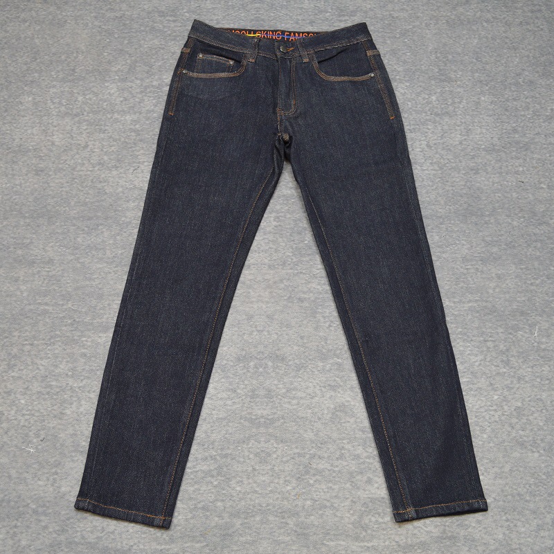 New trendy dark jeans for men in autumn and winter, a fresh and stylish stretch straight long pants for young men pic 6