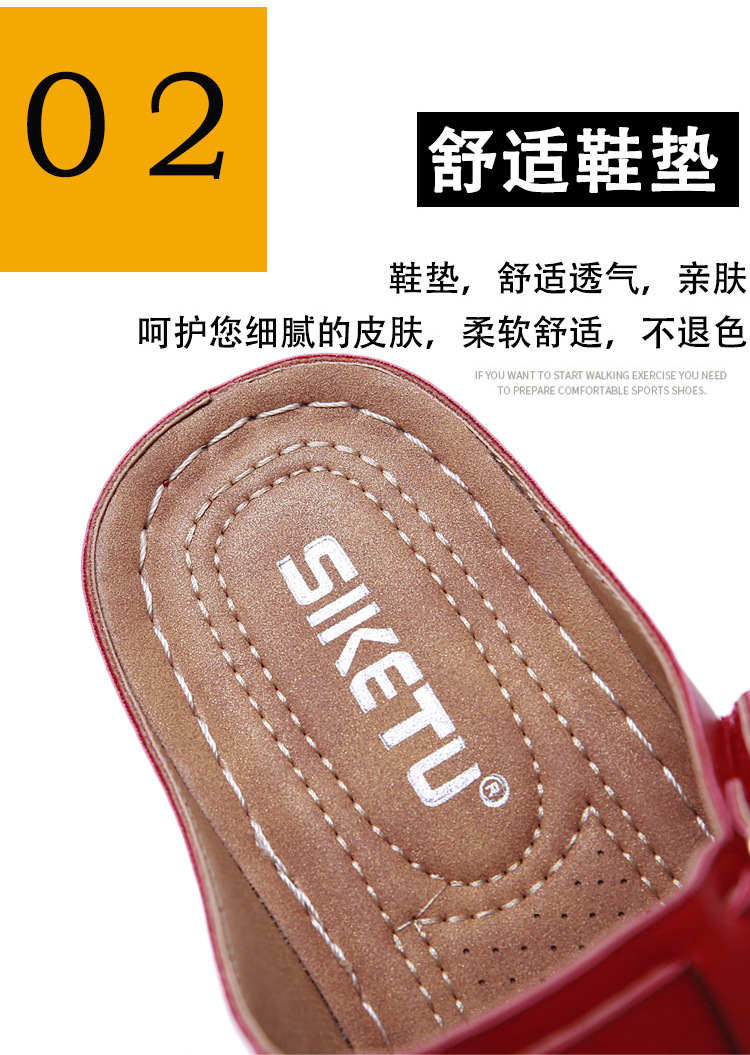 New European and American sandals for women, cross-border car line, mom shoes, large-sized sandals, wedge heel slippers, one-piece consignment pic 8