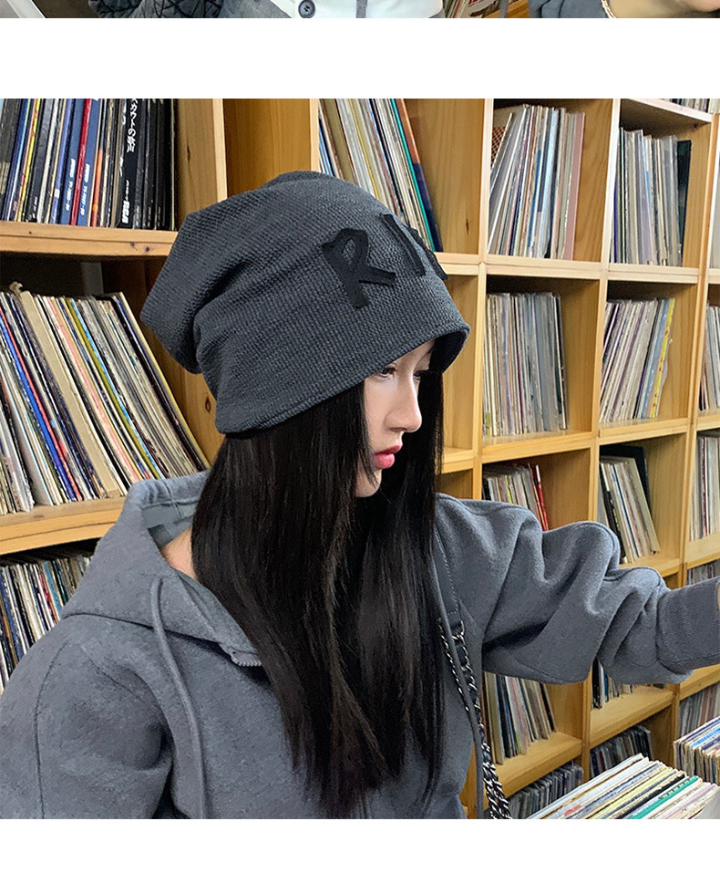Cool summer thin female Korean-style retro American street hip-hop letter postpartum cap, breathable and face-enhancing small pile cap pic 14