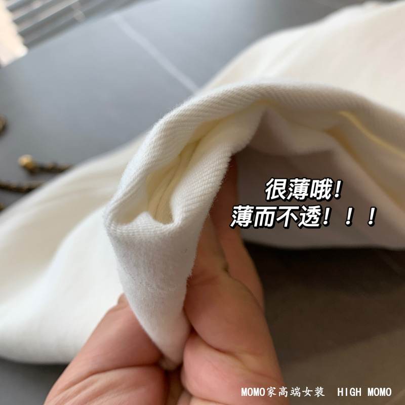 软糯！太舒服了简约百搭高腰显瘦白色牛仔裤女天丝长裤直筒裤详情12