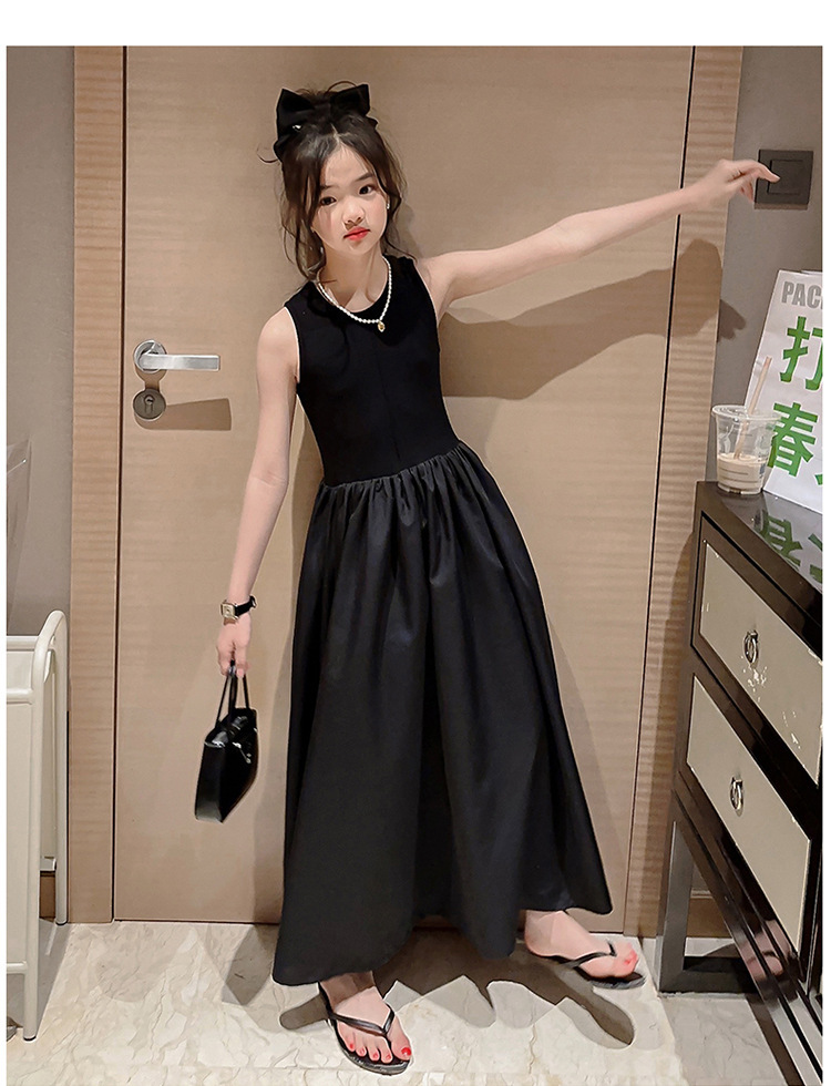 女童连衣裙夏装2023新款夏季儿童洋气公主裙网红中大童无袖长裙子详情11