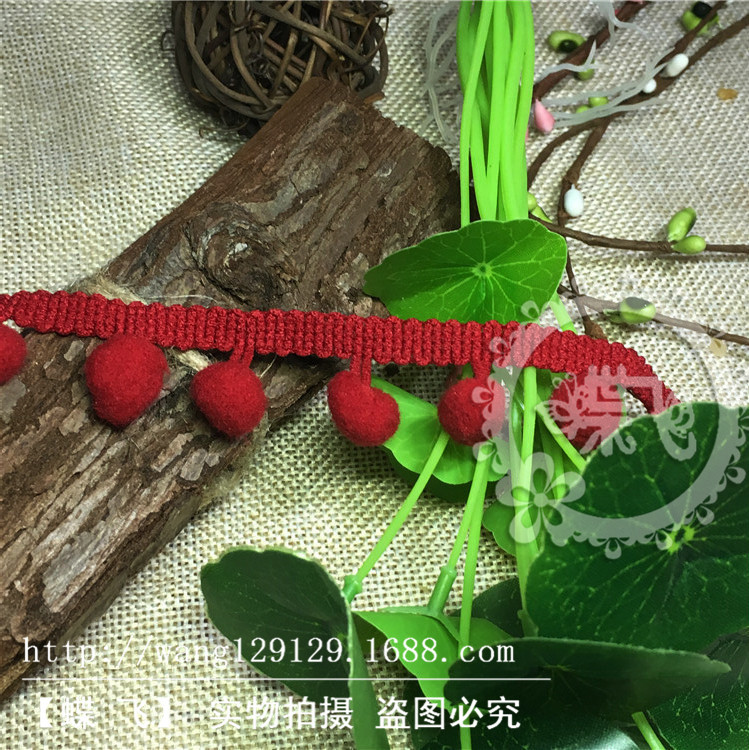 35个色现货供应1.3cm中直角毛球花边服装辅料三角球DIY手工花边辅料毛球详情35