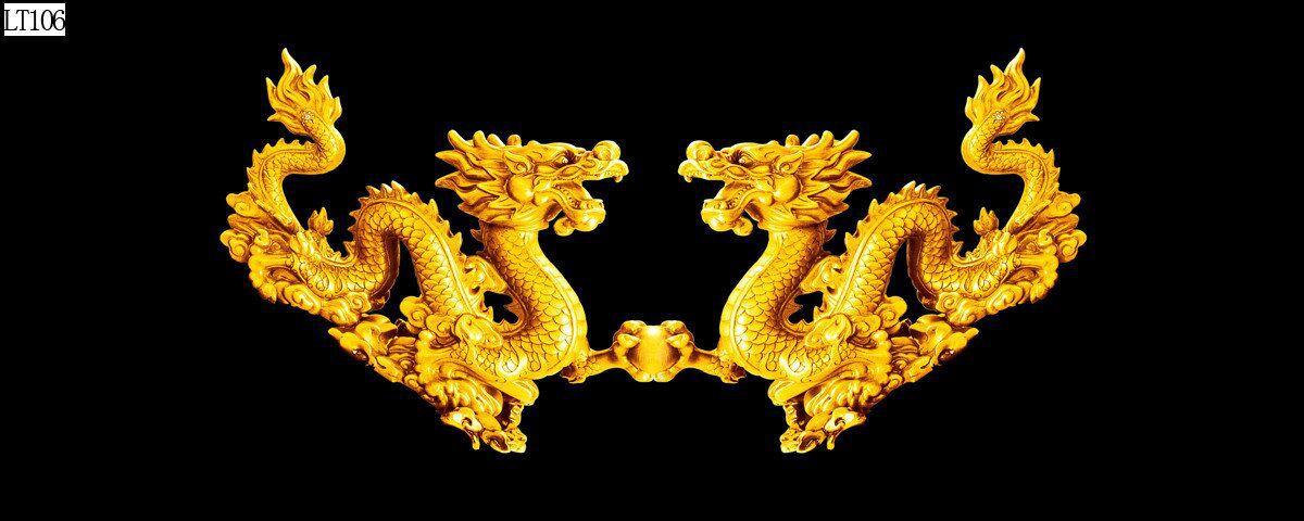 Fish tank aquarium decorative landscape background painting, pp material without glue, dragon background painting, two dragons playing with a pearl, dragon Roaming the world painting pic 6