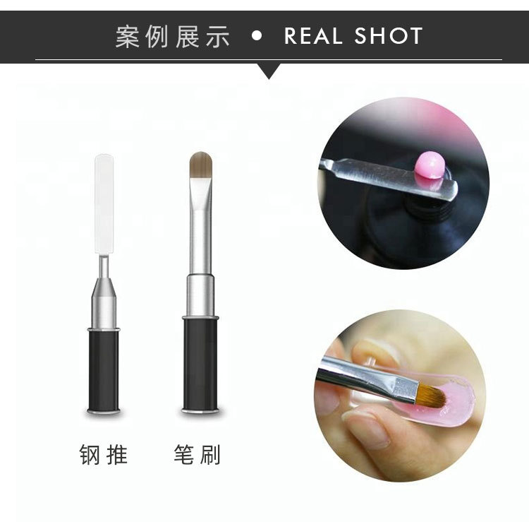 Dual-purpose nail art phototherapy pen, steel push gel, stirring rod, multi-functional nail art pen, crystal gel pen, color mixing rod, embossing shanilak pic 5