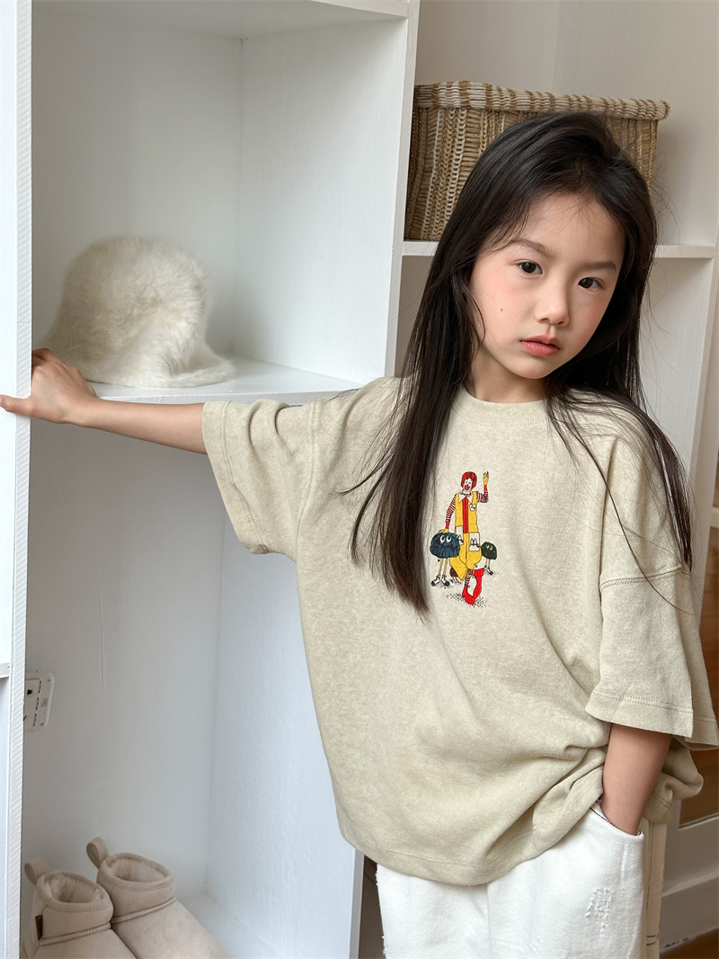 2024夏季新品韩版儿童短袖男女童卡通印花T恤可爱小丑短袖批发详情19
