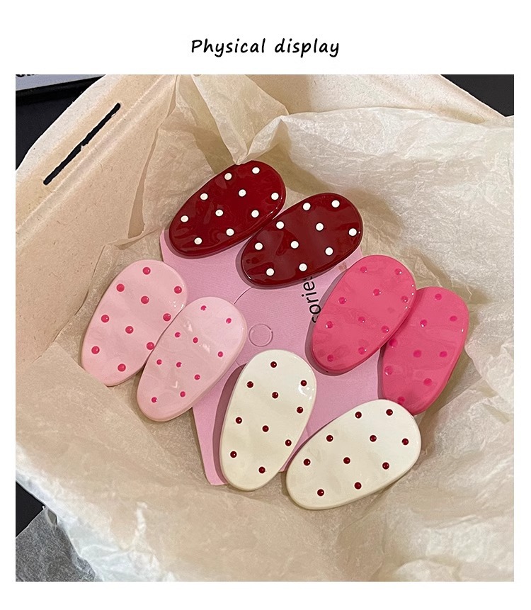 Korean-style polka dot bangs, small hair clips, sweet and cute girl, broken hair, duckbill clips, small forehead clips, headwear, side hair clips pic 6