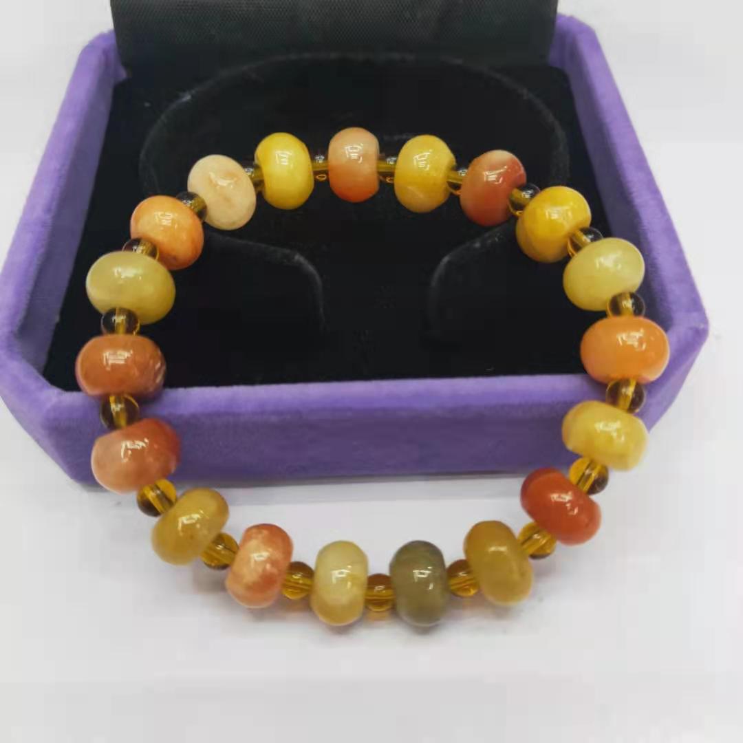 Xinjiang gold thread jade bucket bead combination bracelet, transfer bead gourd bracelet manufacturer wholesale factory price pic 7