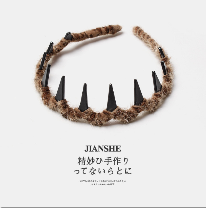 甜酷豹纹带齿波浪发箍女秋发根蓬松神器洗脸压发防滑头箍发卡头饰详情8