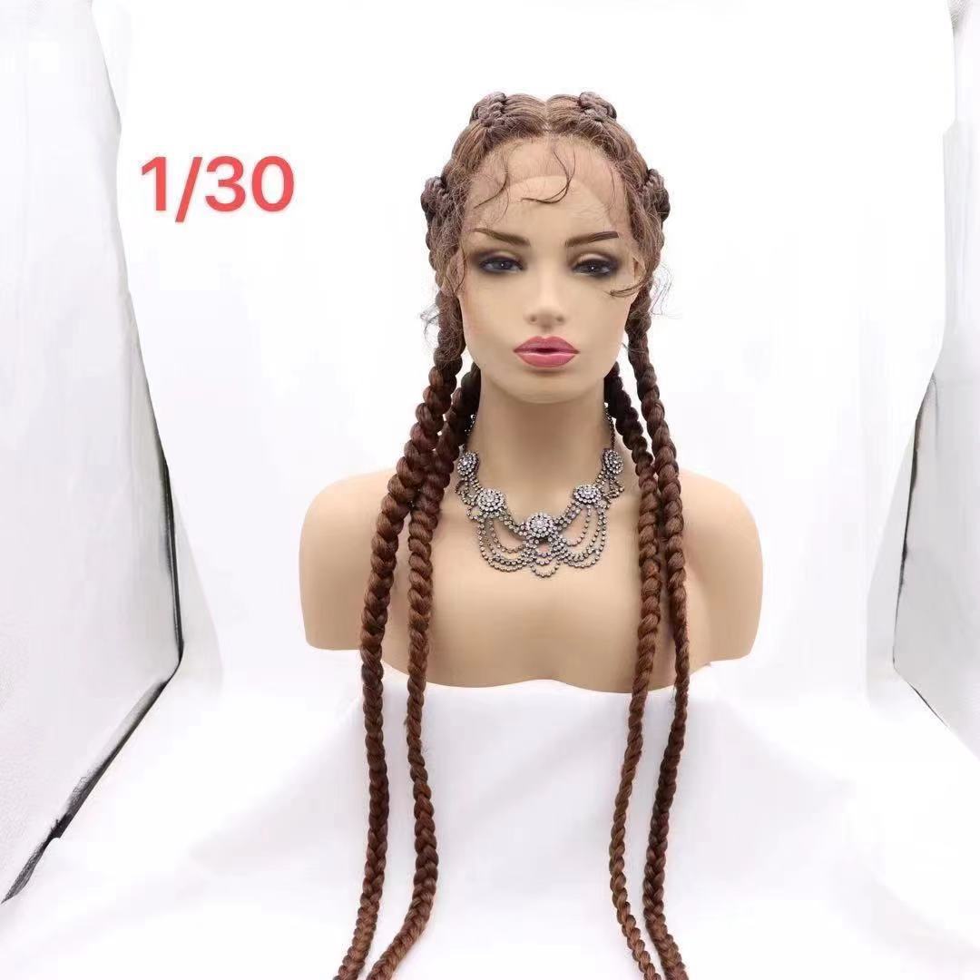 欧美NEWLOOK前蕾丝时尚长发长辫子假发跨境Lace Front Wigs详情4