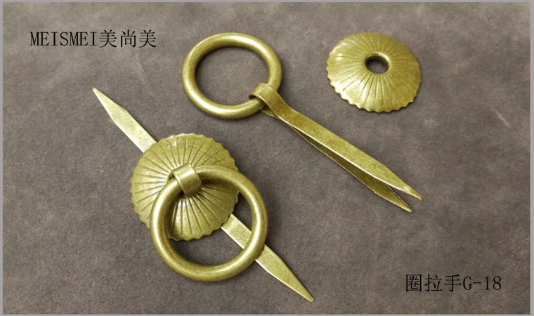 30mm antique copper-plated small circular drawer handle, new Chinese-style medicine cabinet, tea canister gear buckle ring, circular pull ring pic 6