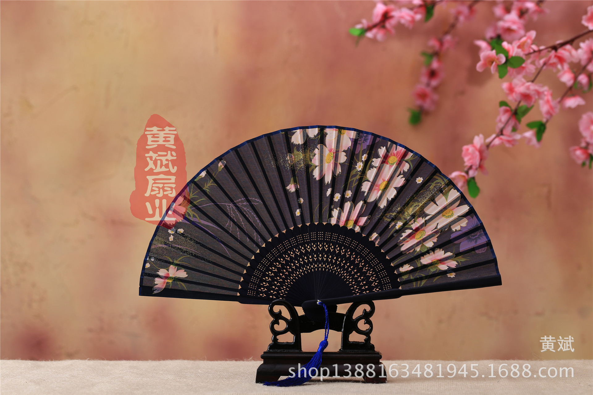 古风古典礼品真丝竹扇子日式和风扇樱花扇 折扇批发 舞蹈道具扇详情26