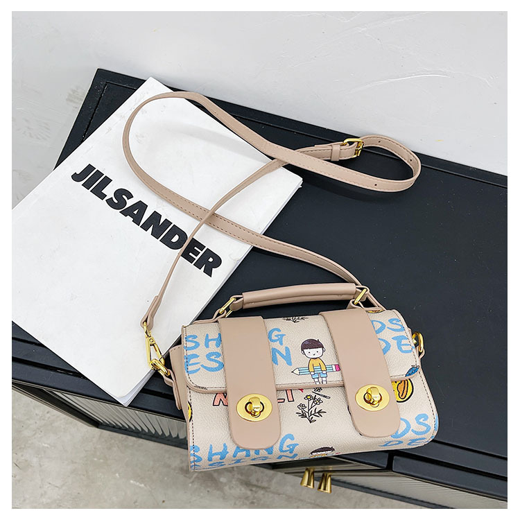 PU popular hand-held small bag for girls 2021 new Korean style fashion graffiti Instagram teenage girl single-shoulder crossbody pillow bag pic 10