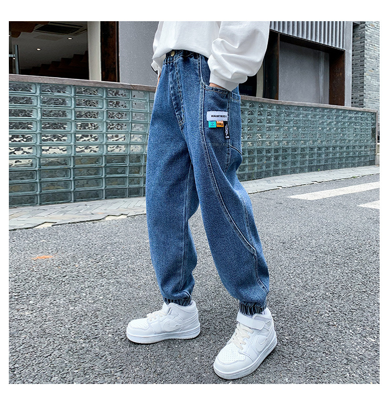 Chico jeans otoño invierno nuevo 2022 niño medio grande pantalones casuales marca de moda pantalones rectos pantalones niños wholesale pic 14