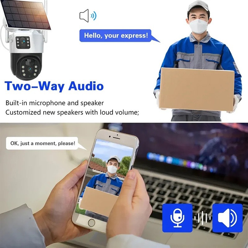 V380 solarcctv camera for home mobile phone remote dual-lens outdoor 4g solar monitoring pic 17