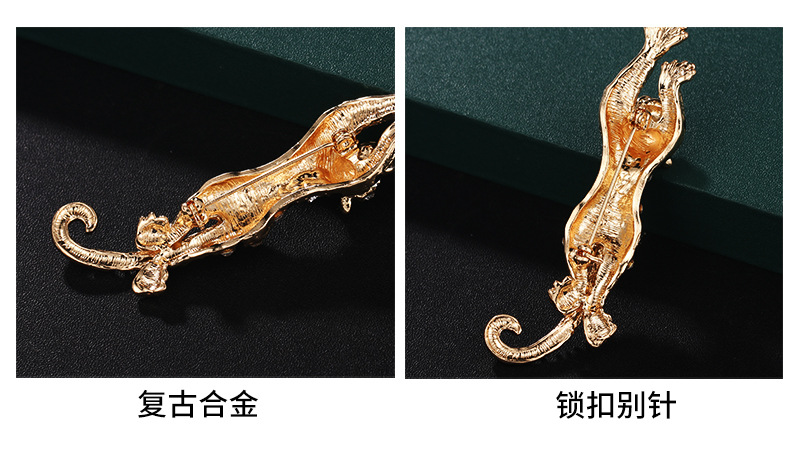 欧美时尚复古老虎胸针生肖虎年纪念镶钻合金别针男女通用装饰胸花详情4