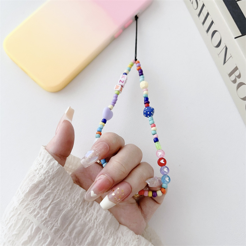 飞蝶蝶饰品新款手机链串珠手机挂绳手机壳挂件防摔防丢厂家直供详情7