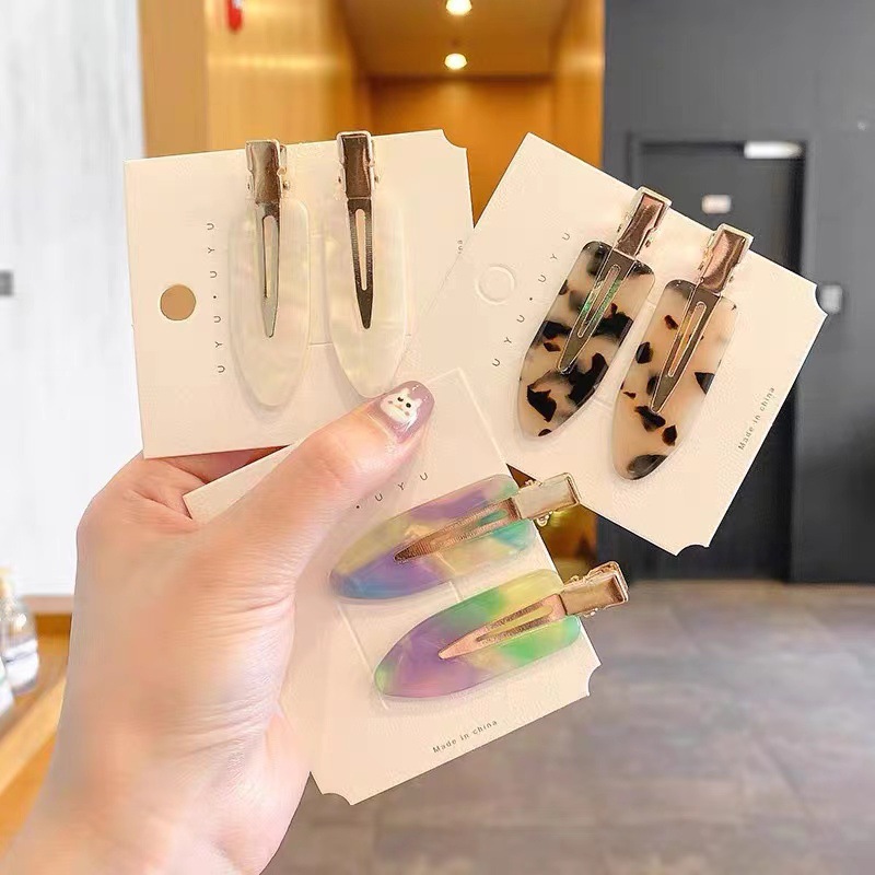 现货批发醋酸发夹侧边刘海夹无痕发卡女夏季网红化妆鸭嘴夹子头饰详情12