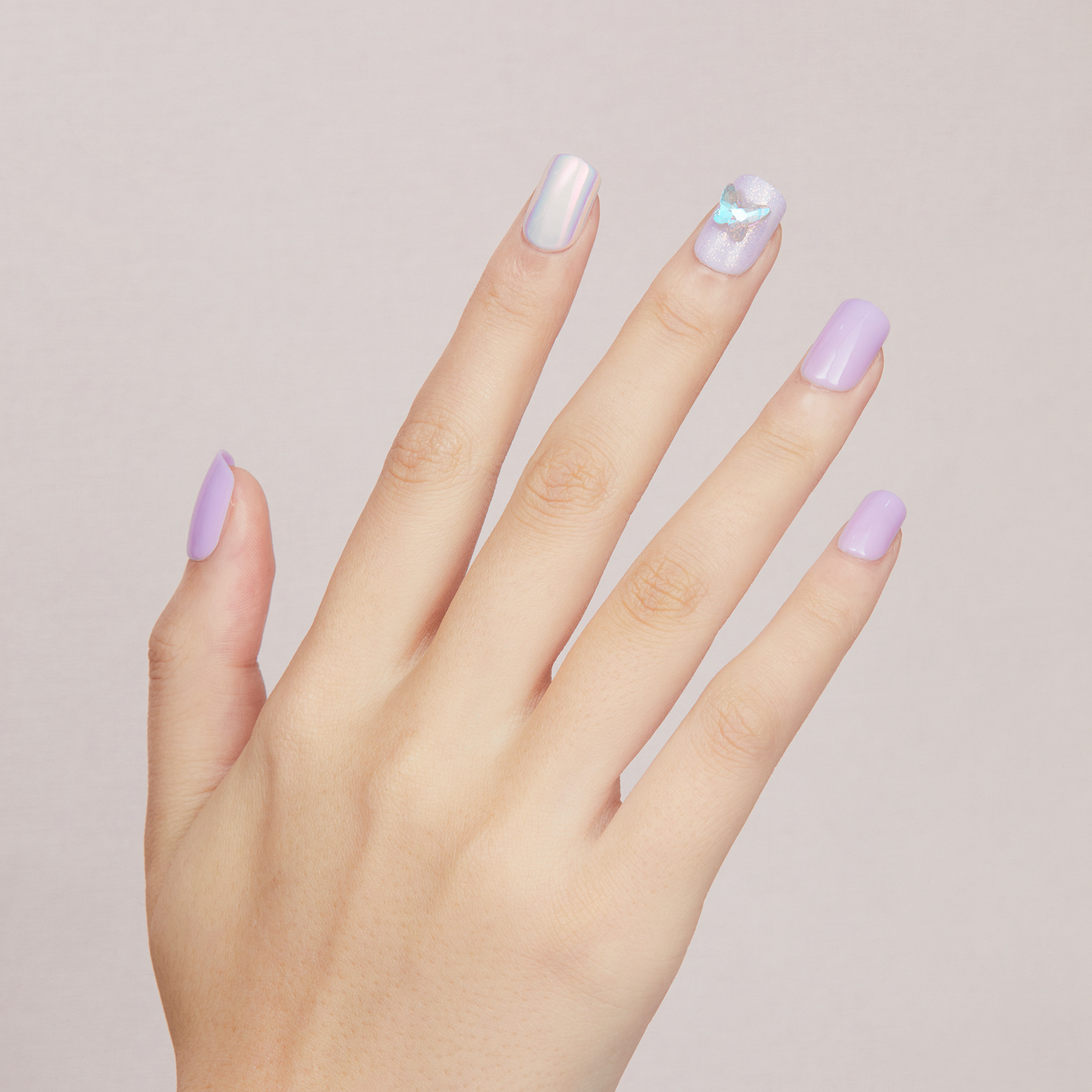 New wearable nails for spring and summer, handcrafted, scallion powder, phosphorescent artificial nails, purple Chinese nail pieces with a tool kit of 30 pieces pic 7