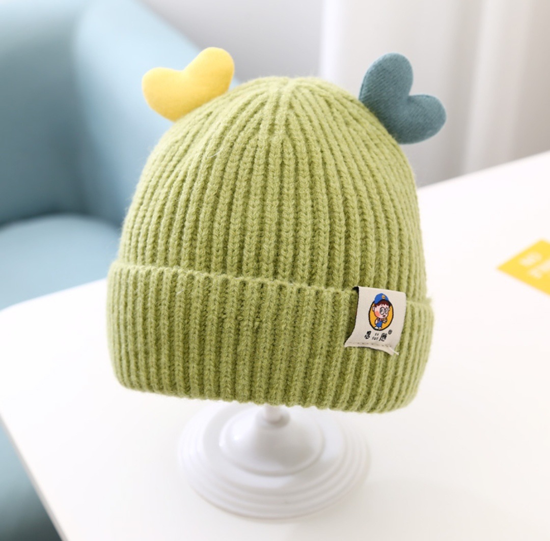 Baby knitted caps, super cute and adorable woolen caps for boys and girls in autumn and winter, thickened pullover caps for babies pic 3