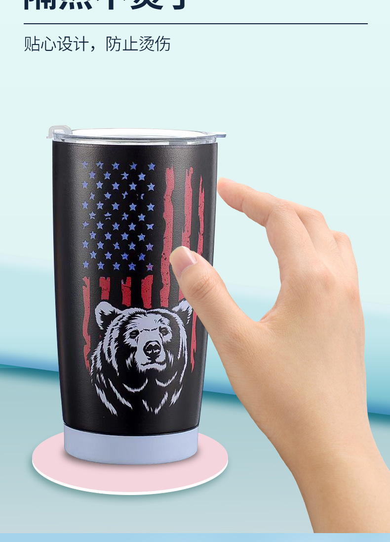 亚马逊 20oz汽车杯 不锈钢保温杯车载冰霸杯啤酒杯304喷塑汽车杯详情10