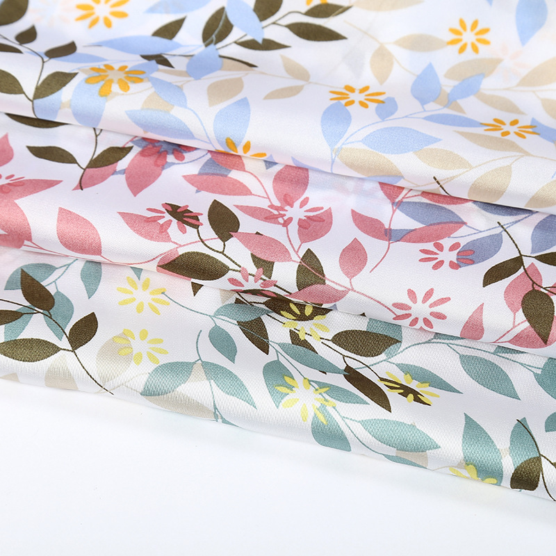 New satin chiffon printed fabric with small floral plain weave chiffon and silk-like dress and pajama printed fabric pic 24