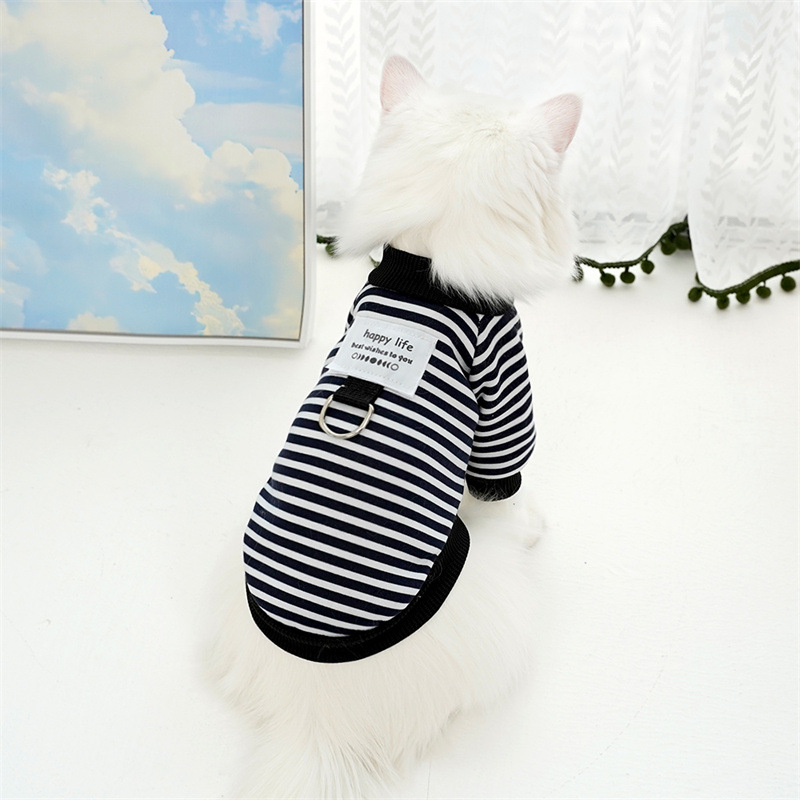 Pet autumn and winter warm striped sweatshirts, Teddy bichon Frise dog and cat clothes, small and medium-sized dog manufacturer wholesale supplies pic 10