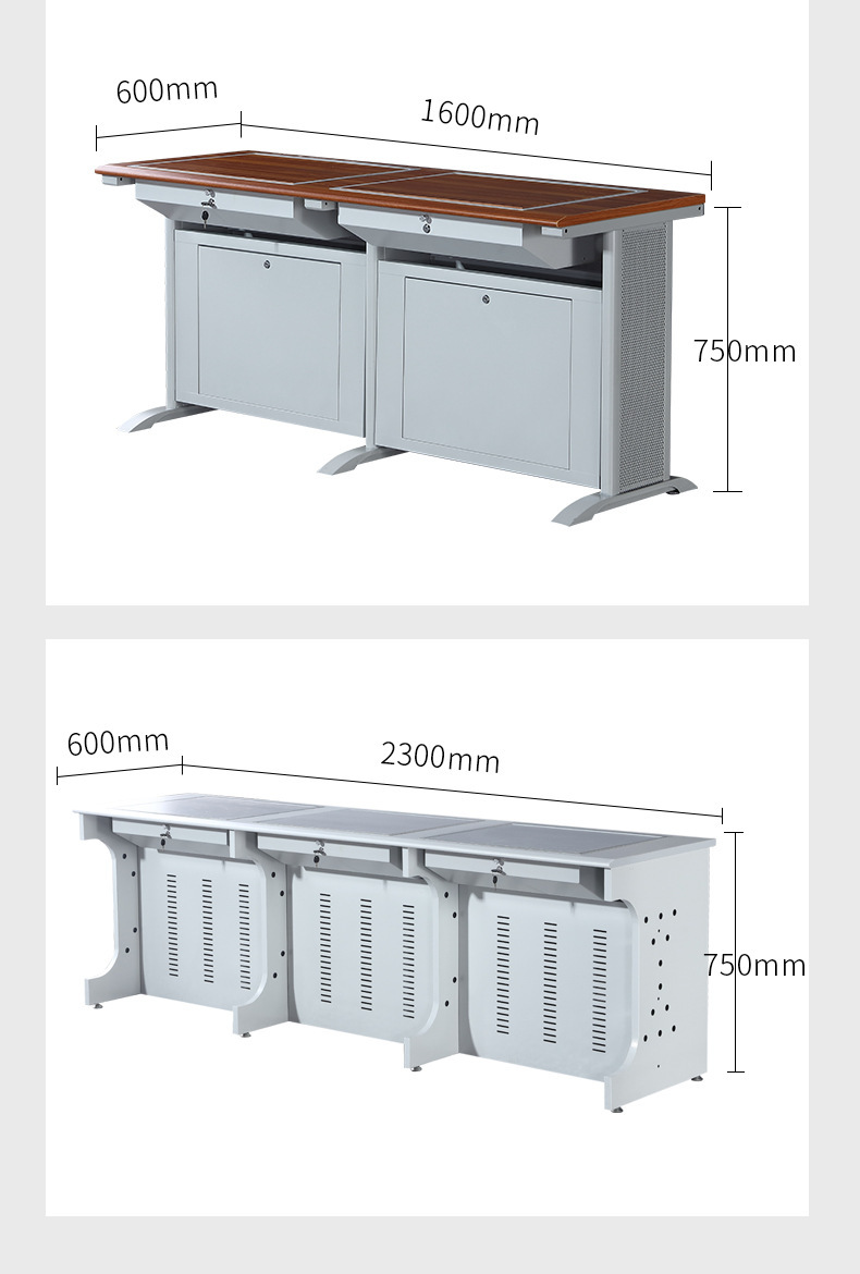 Hidden flip computer desks, student computer room training desks, multimedia podiums, single and double study desks pic 6