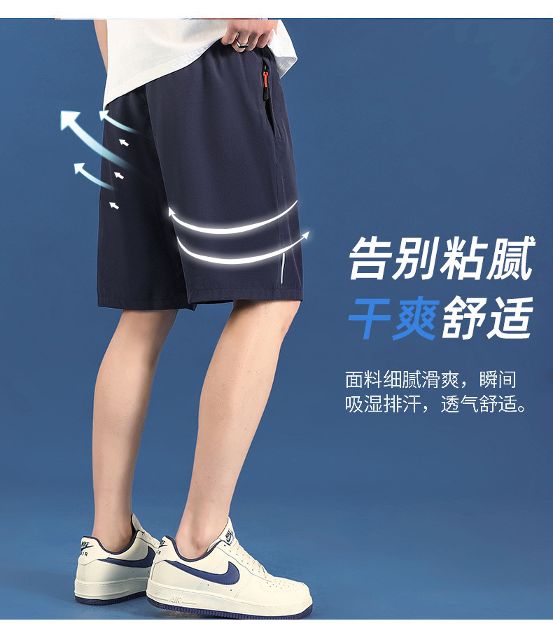 Summer sports thin shorts for men, loose and casual ice silk quick-drying capri pants for men, straight-leg Hong Kong-style pants for men, trendy pic 6