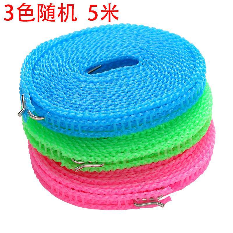 New extended hooked clothes drying rope, 3-meter and 5-meter windproof clothes drying rope, grid-style drying rope, outdoor nylon rope pic 5