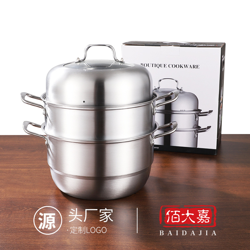 厂家批发带磁不锈钢奶锅 汤锅地摊9块9开业礼品弧形锅 可激光LOGO详情7