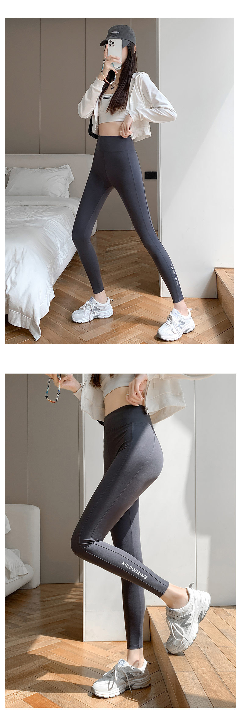 2022款秋冬加厚鲨鱼皮打底裤女外穿高腰瑜伽芭比裤九分鲨鱼裤批发详情12