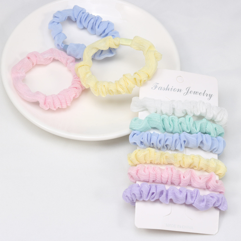 Wholesale of sweet and refreshing candy-colored small intestine hair bands, hair ties, and leather bands in Korean style pic 4