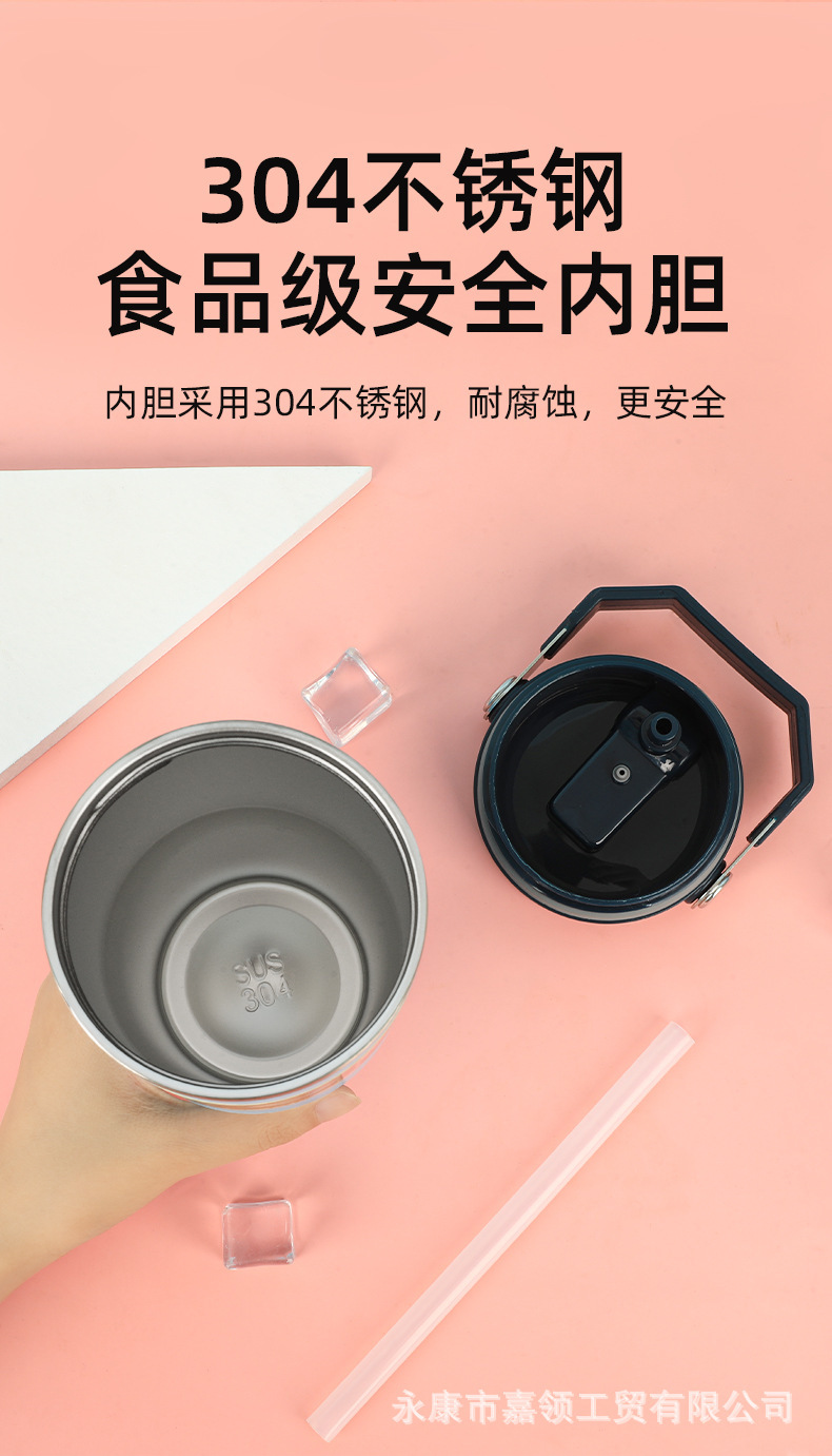 Cross-border wholesale 20/30oz handle water cups, car cups, car cups, 304 stainless steel insulated cups, cold preservation ice cups pic 4