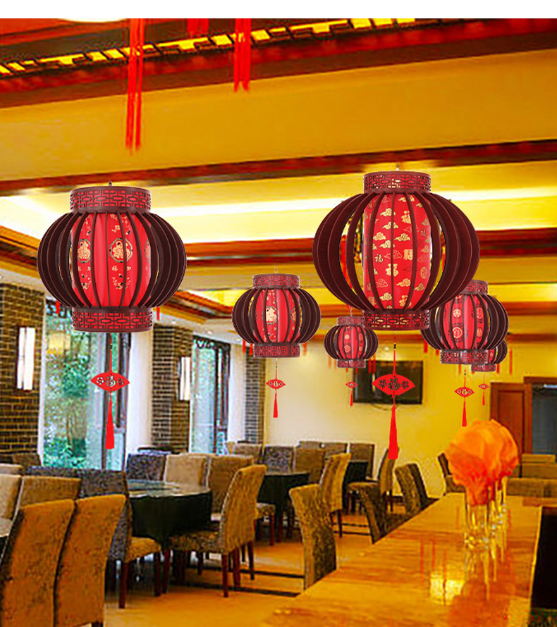 Solid wood rotating lanterns for living room, balcony and tea house decoration, imitation classical electric lanterns, Chinese-style chandeliers, wooden palace lanterns pic 11