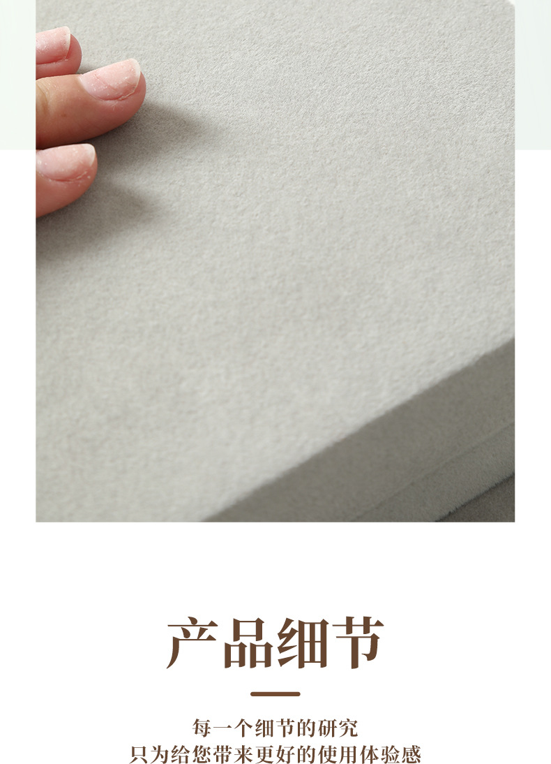 Exquisite grey jewelry storage box, velvet jewelry box, home jewelry, watch, earrings and ring packaging box pic 18