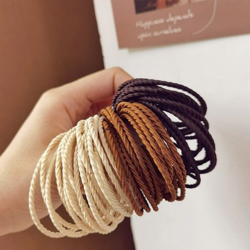 New 50-piece box-set gradient color high-elasticity hair band, simple hair tie, new rubber band hair tie pic 3