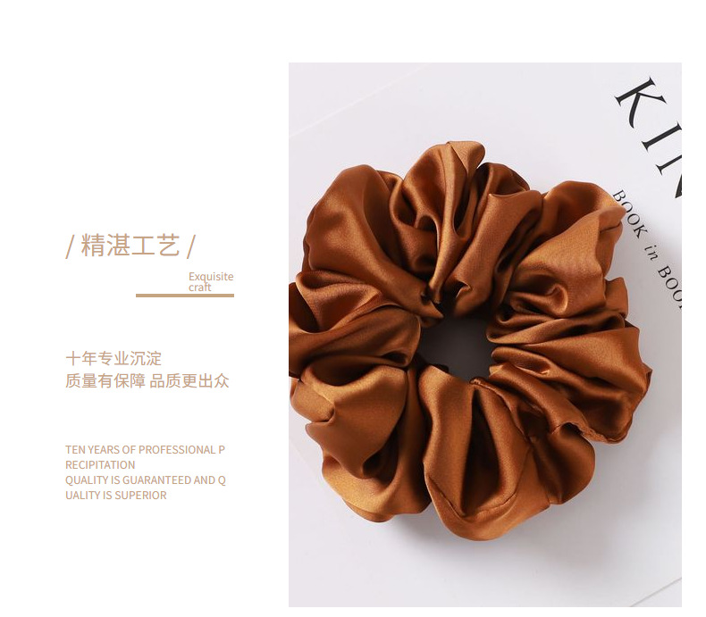 Wholesale French satin large intestine hair band, Korean style ins solid color fabric high-end hair accessory, extra-large pig large intestine hair band pic 22