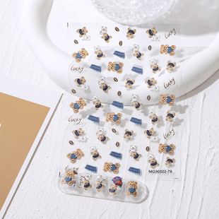 Rose nail art three-dimensional relief original sweet Fruit Vinnie oil painting texture nail art stickers pic 1