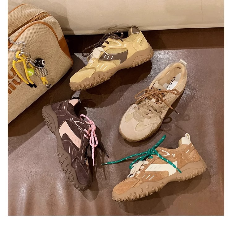 The thick-soled insole height-increasing Forrest Gump shoes of the same style as Grape Mom are the new sporty and casual leather training shoes for women in the autumn and winter of 2024 pic 44