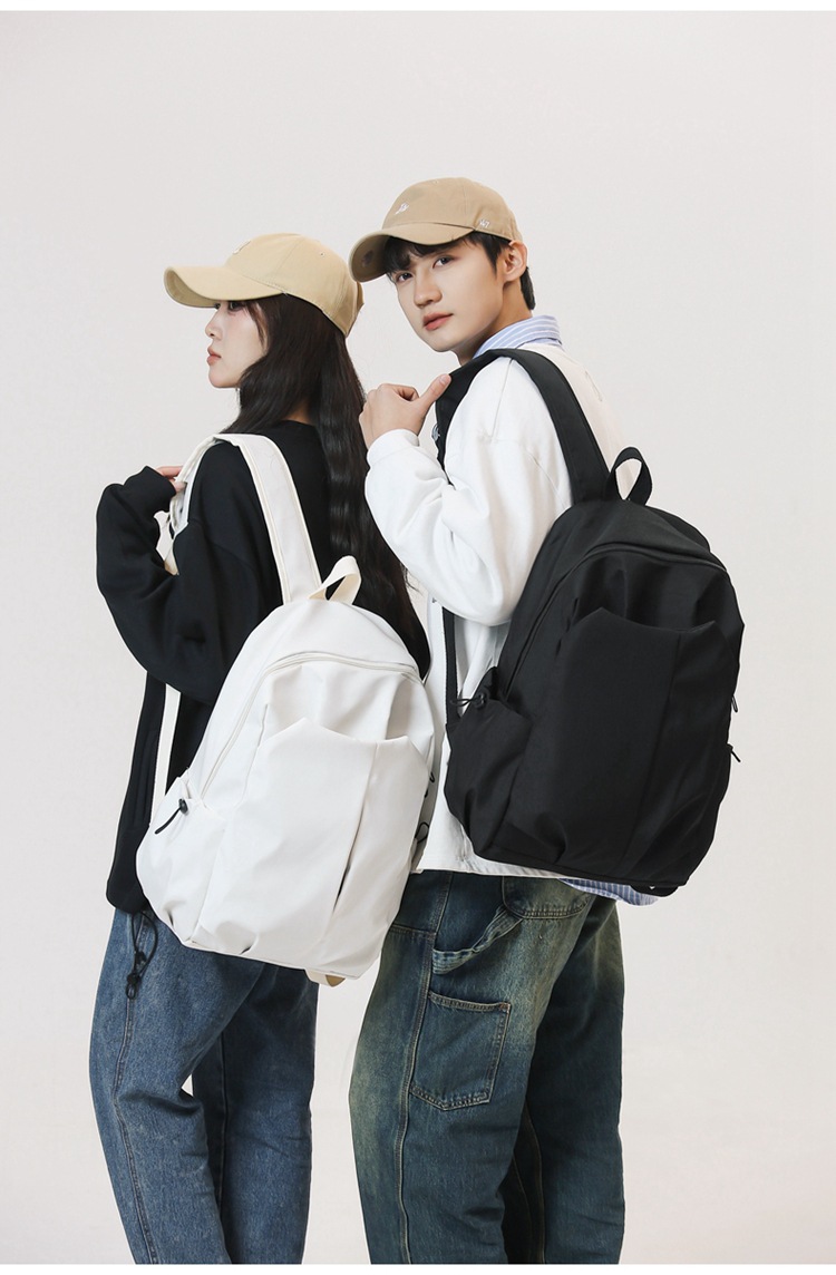 2024新款大容量纯色简约百搭时尚初高中生电脑包大学生双肩背包详情16