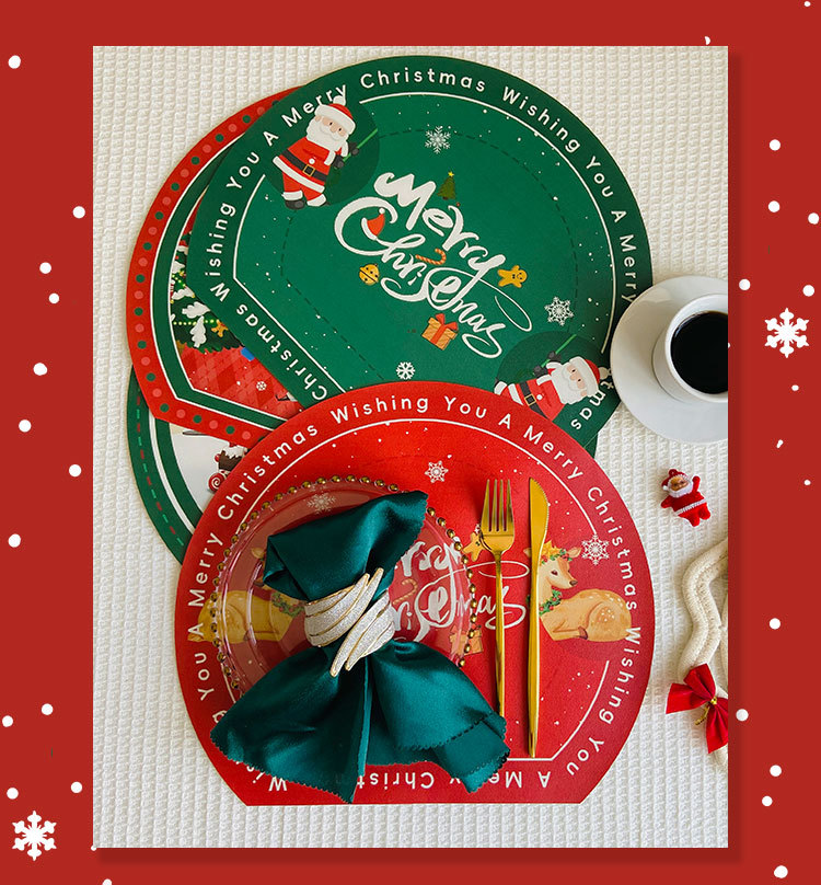 圣诞节餐垫皮革节日隔热垫印花桌垫布跨境聚会装饰杯垫派对西餐垫详情13