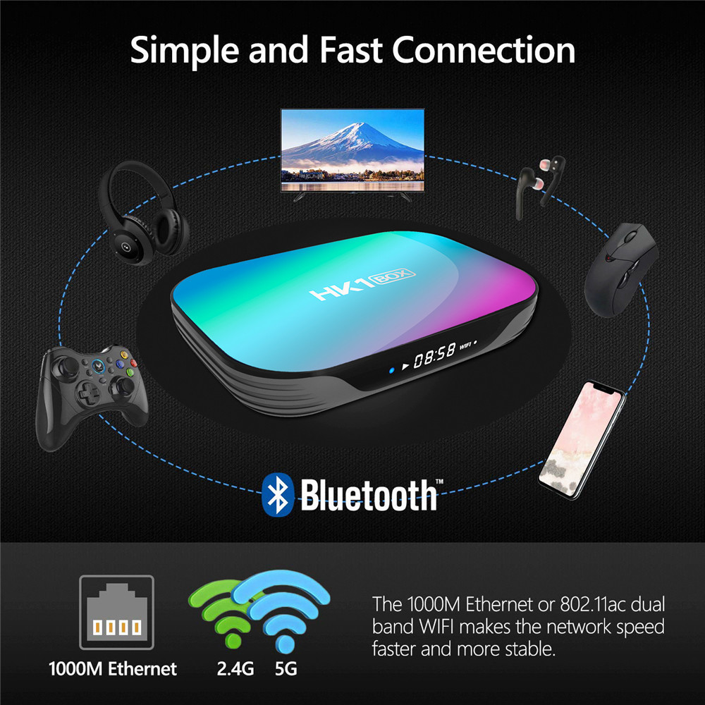 صندوق HK1 Box S905x3 أندرويد 9.4G +128GB جهاز تشغيل الشبكة بلوتوث TVBOX pic 7