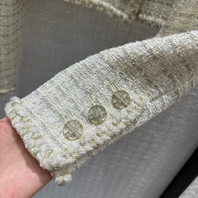 BW61257 Chanel-style coat, Korean-style fashionable socialite girl, gradient contrasting color woven coarse tweed short cardigan, autumn pic 20