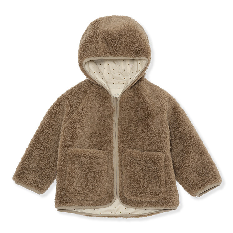 MiniCowMother cute floral imitation lambskin one-piece coat for boys, girls and children, solid-colored cotton coat for children pic 10