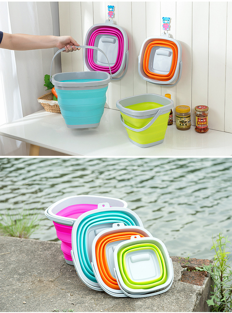 厂家直销弈利亚便携式可折叠收纳折叠水桶户外旅行渔具折叠钓鱼桶详情11