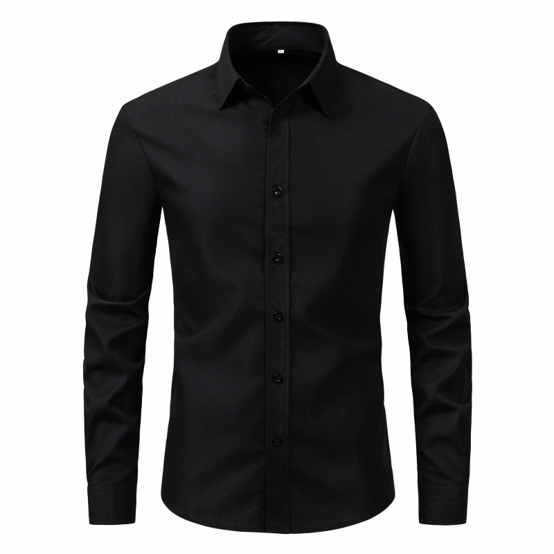 2024 comercio exterior europa y Estados Unidos nueva camisa de hombre moda transfronteriza estilo slim color sólido manga larga hombre top camisa pic 7